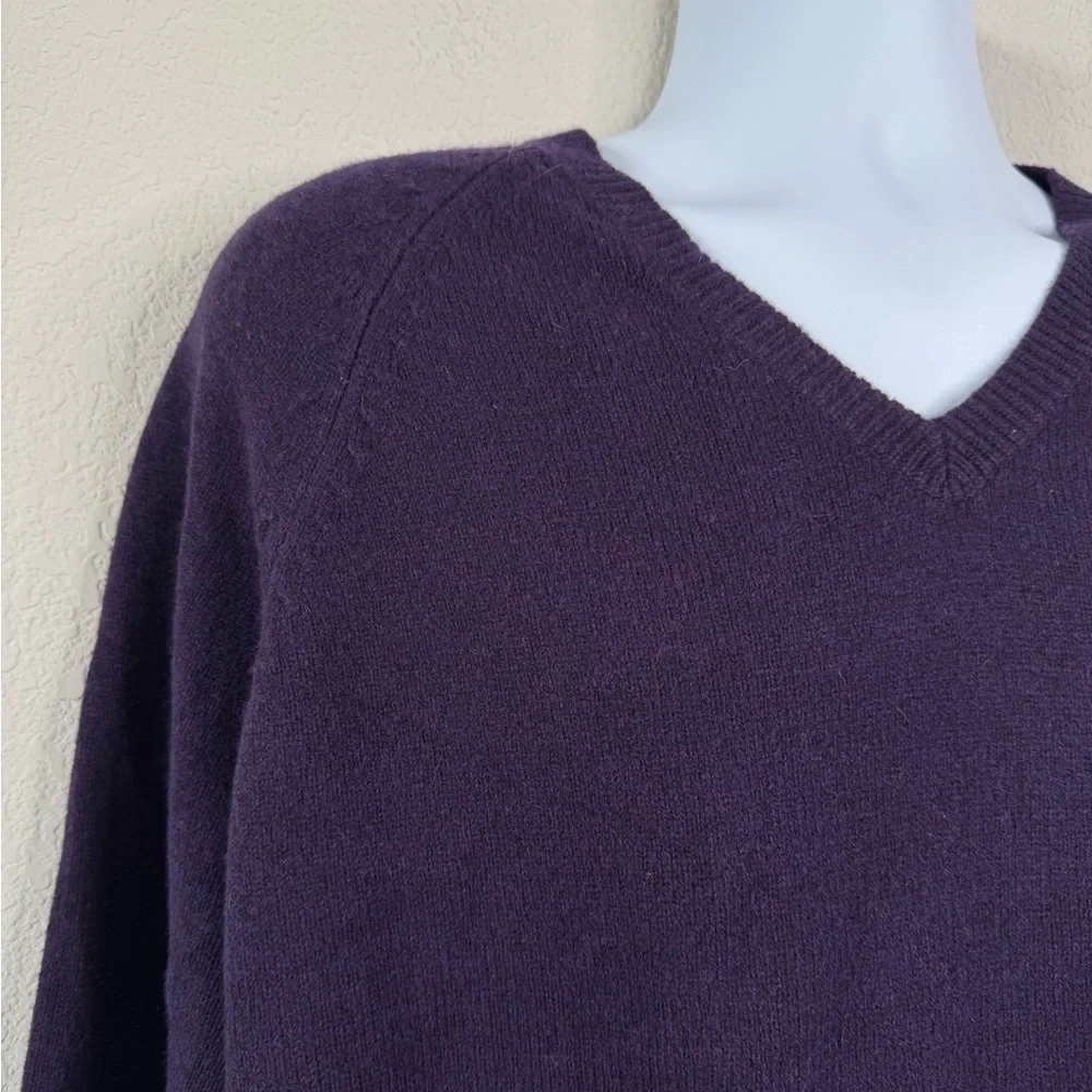 J.Crew 100% Lambswool V-Neck Sweater‎ Men’s XL Purple Minimalist Office Layer